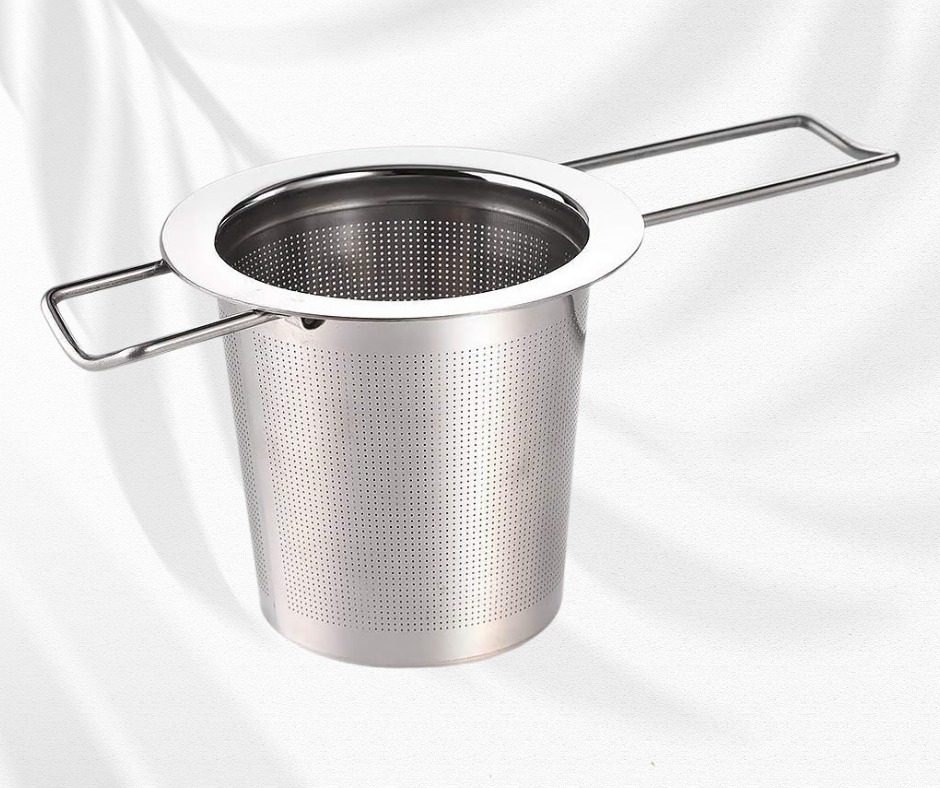 Stainless steel infuser with foldable handle