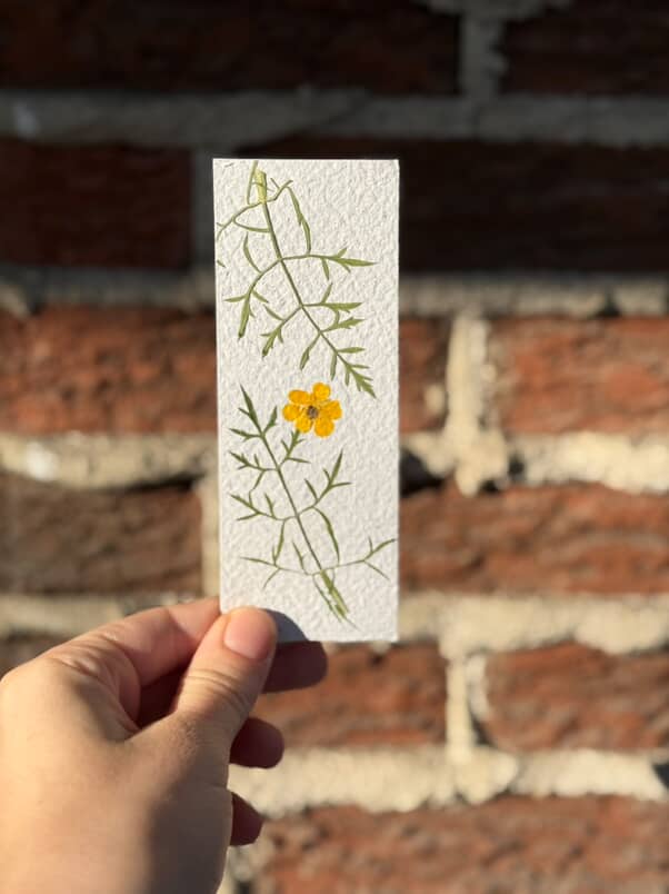 Signet floral unique #9 + carte M comme Merveilleuse + tisane Calme