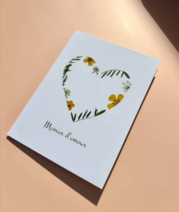 Signet floral unique #13 + carte Maman d'amour + tisane Calme