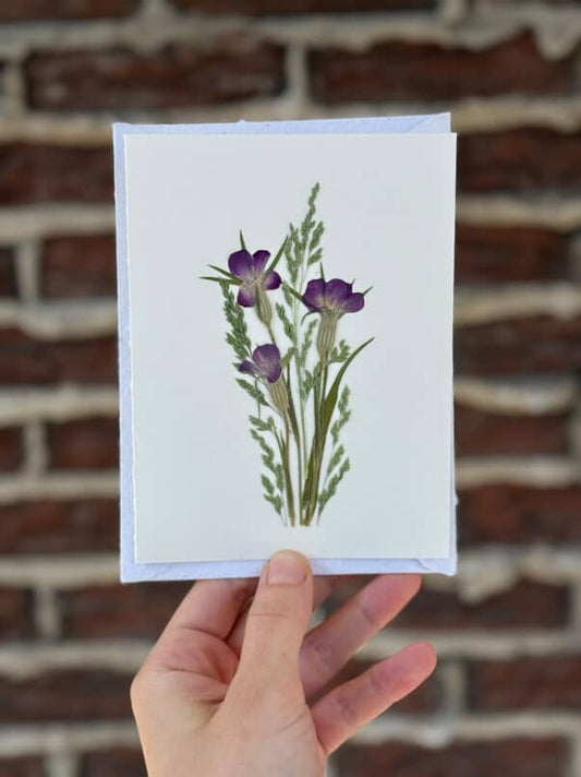 Carte unique #7 de fleurs pressées + tisane Calme